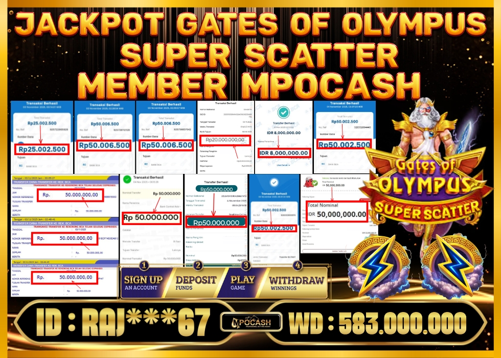 MPOCASH JACKPOT GATES OF OLYMPUS SUPER SCATTER
